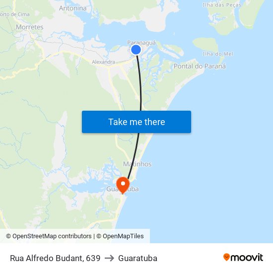 Rua Alfredo Budant, 639 to Guaratuba map