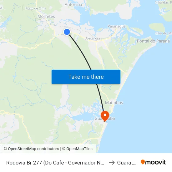 Rodovia Br 277 (Do Café - Governador Ney Braga) to Guaratuba map