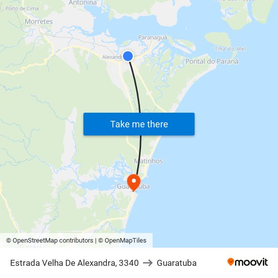 Estrada Velha De Alexandra, 3340 to Guaratuba map