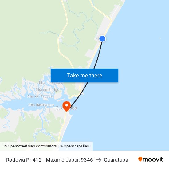 Rodovia Pr 412 - Maximo Jabur, 9346 to Guaratuba map