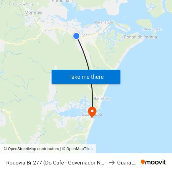 Rodovia Br 277 (Do Café - Governador Ney Braga) to Guaratuba map