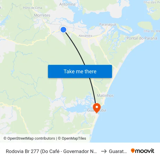 Rodovia Br 277 (Do Café - Governador Ney Braga) to Guaratuba map