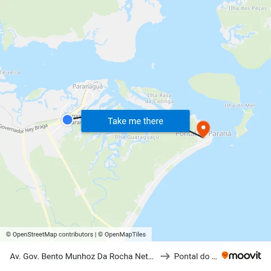 Av. Gov. Bento Munhoz Da Rocha Neto, 3527 to Pontal do Sul map