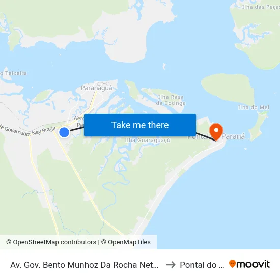 Av. Gov. Bento Munhoz Da Rocha Neto, 5611 to Pontal do Sul map