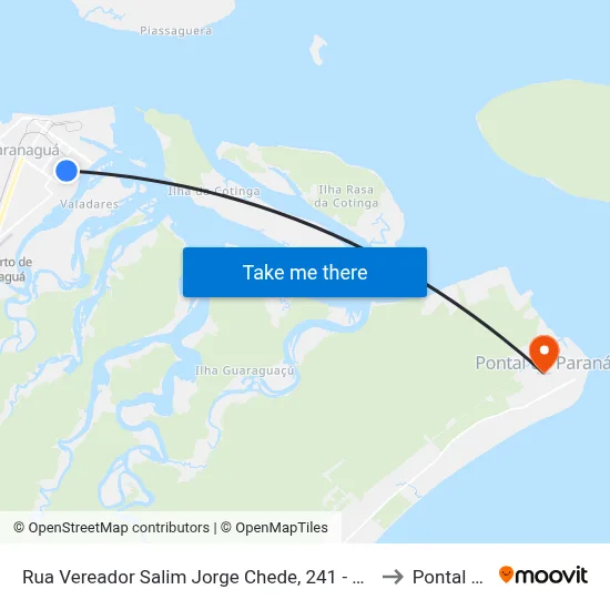 Rua Vereador Salim Jorge Chede, 241 - Biblioteca Municipal to Pontal do Sul map