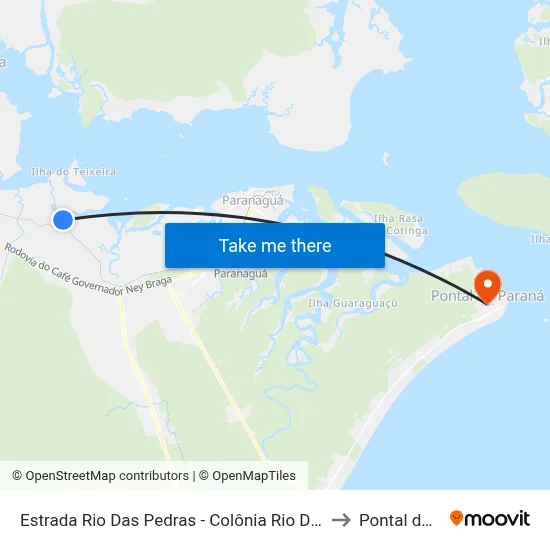 Estrada Rio Das Pedras - Colônia Rio Das Pedras to Pontal do Sul map