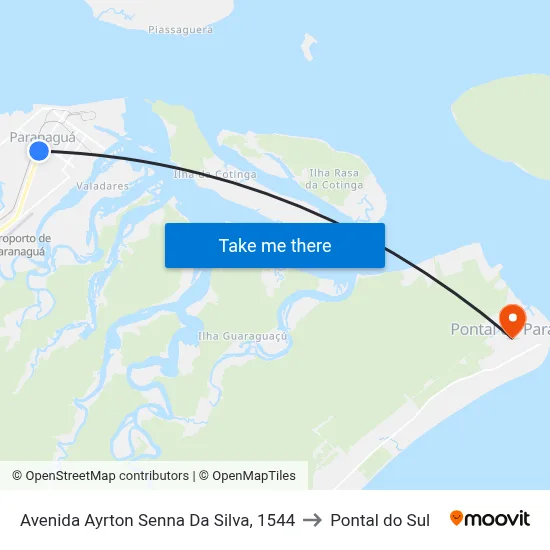 Avenida Ayrton Senna Da Silva, 1544 to Pontal do Sul map
