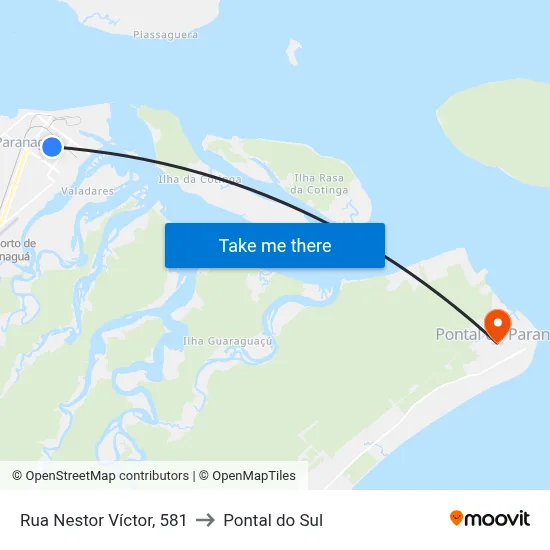 Rua Nestor Víctor, 581 to Pontal do Sul map