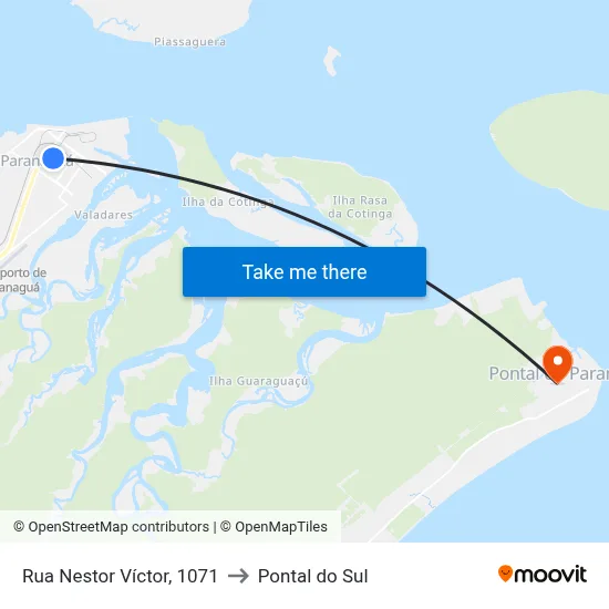 Rua Nestor Víctor, 1071 to Pontal do Sul map