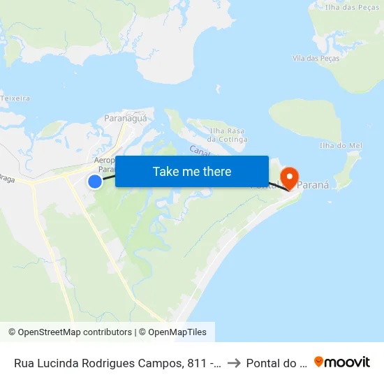Rua Lucinda Rodrigues Campos, 811 - Labra to Pontal do Sul map