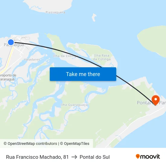 Rua Francisco Machado, 81 to Pontal do Sul map