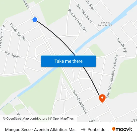 Mangue Seco - Avenida Atlântica, Marco 41 to Pontal do Sul map