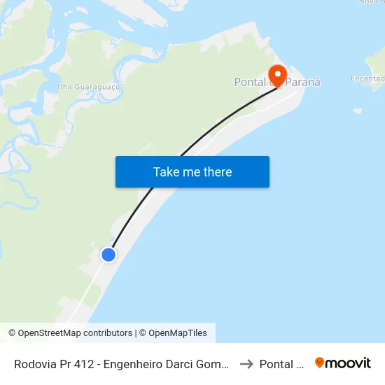 Rodovia Pr 412 - Engenheiro Darci Gomes De Morais, 6281 to Pontal do Sul map