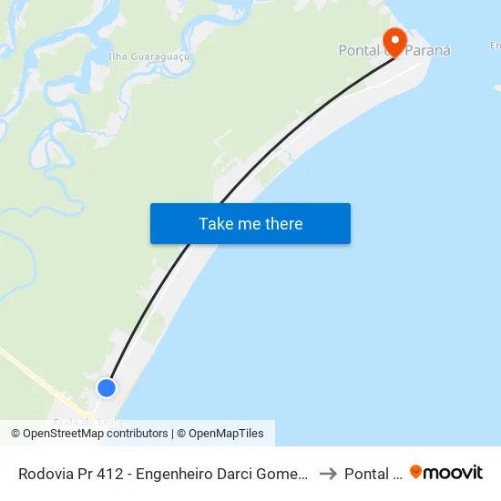 Rodovia Pr 412 - Engenheiro Darci Gomes De Morais (15 - Luciane) to Pontal do Sul map
