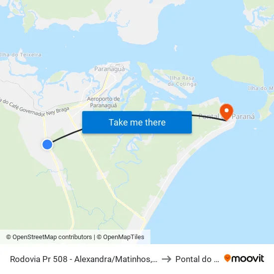 Rodovia Pr 508 - Alexandra/Matinhos, 3602 to Pontal do Sul map