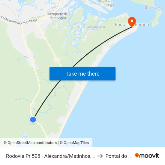 Rodovia Pr 508 - Alexandra/Matinhos, 1282 to Pontal do Sul map