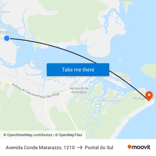 Avenida Conde Matarazzo, 1210 to Pontal do Sul map