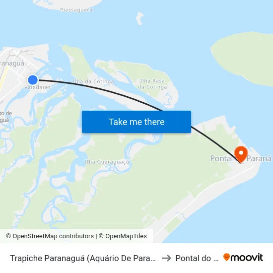 Trapiche Paranaguá (Aquário De Paranaguá) to Pontal do Sul map