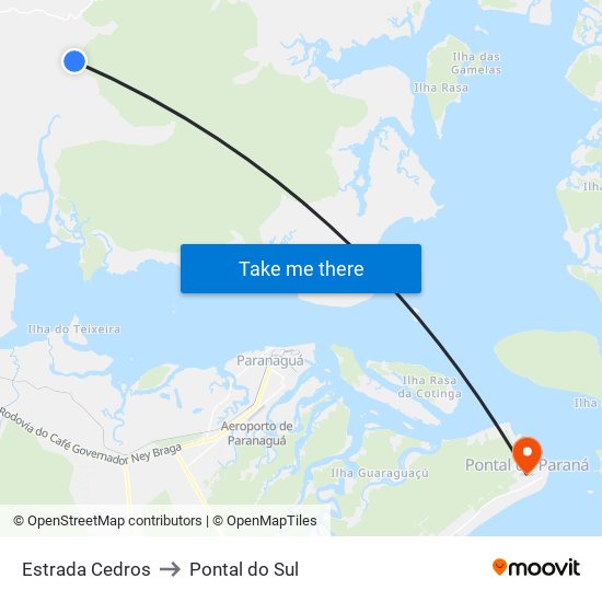 Estrada Cedros to Pontal do Sul map