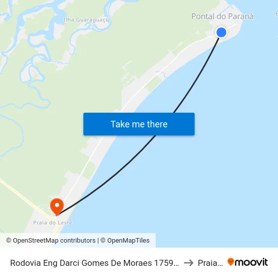 Rodovia Eng Darci Gomes De Moraes 17598rodovia Pr 412 (Eng Darci Gomes De Moraes), 525 to Praia de Leste map