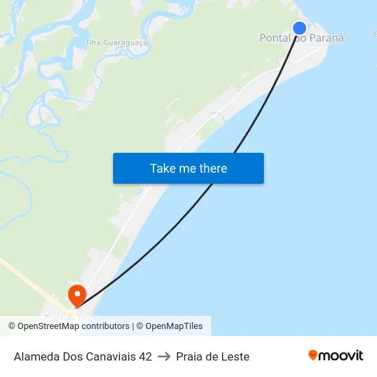 Alameda Dos Canaviais 42 to Praia de Leste map