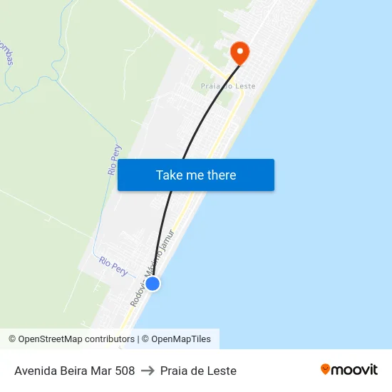 Avenida Beira Mar 508 to Praia de Leste map