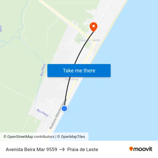 Avenida Beira Mar 9559 to Praia de Leste map