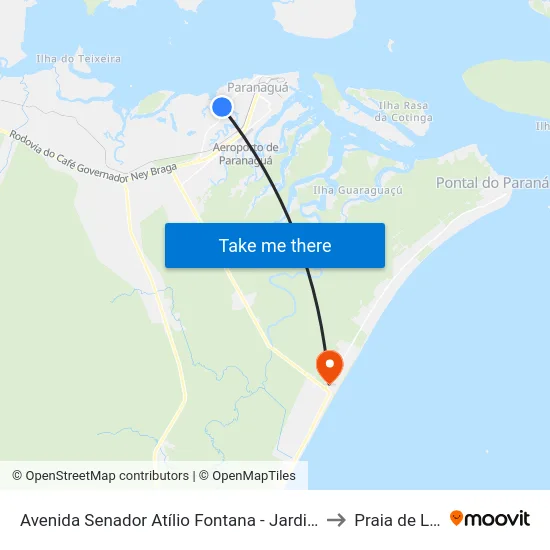 Avenida Senador Atílio Fontana - Jardim Figueira to Praia de Leste map