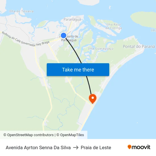 Avenida Ayrton Senna Da Silva to Praia de Leste map