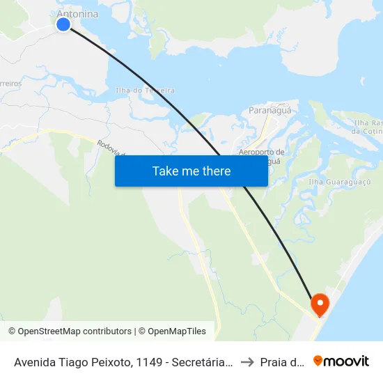 Avenida Tiago Peixoto, 1149 - Secretária De Planejamento E Obras to Praia de Leste map