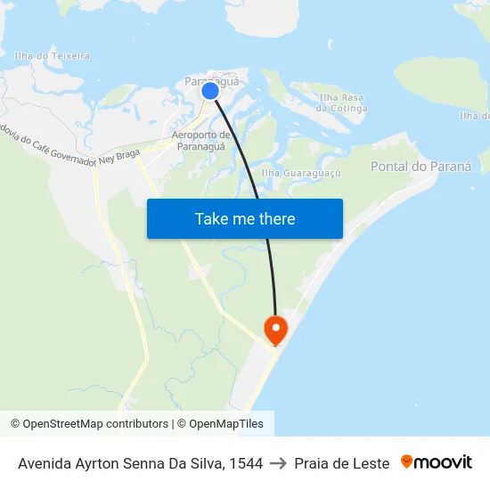 Avenida Ayrton Senna Da Silva, 1544 to Praia de Leste map
