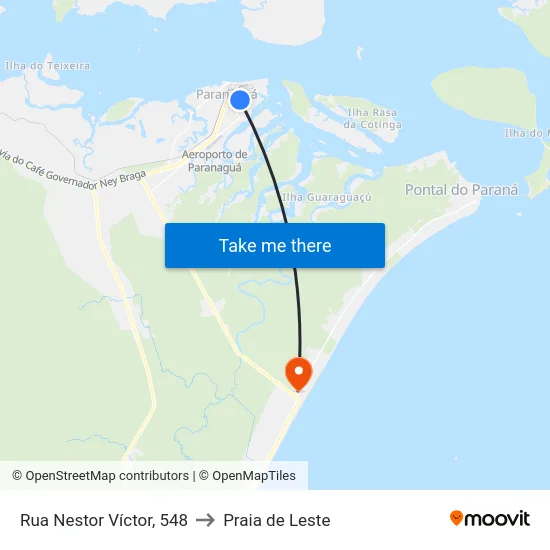 Rua Nestor Víctor, 548 to Praia de Leste map
