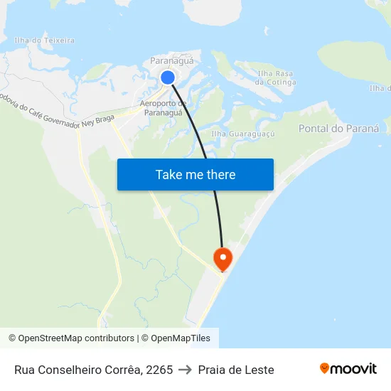 Rua Conselheiro Corrêa, 2265 to Praia de Leste map