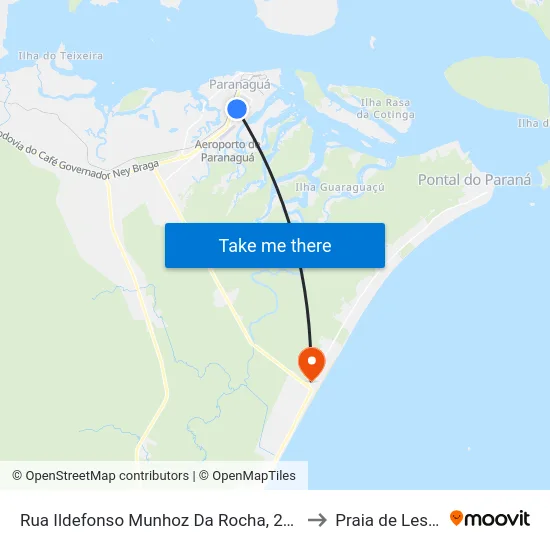 Rua Ildefonso Munhoz Da Rocha, 255 to Praia de Leste map
