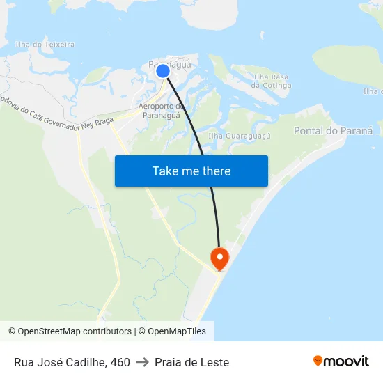 Rua José Cadilhe, 460 to Praia de Leste map
