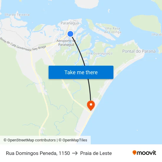 Rua Domingos Peneda, 1150 to Praia de Leste map
