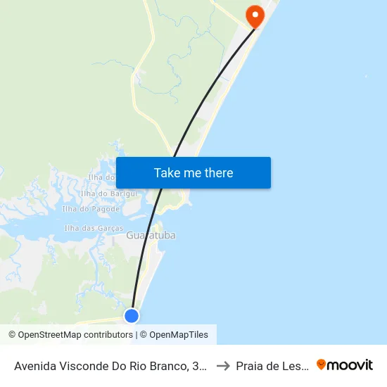 Avenida Visconde Do Rio Branco, 341 to Praia de Leste map