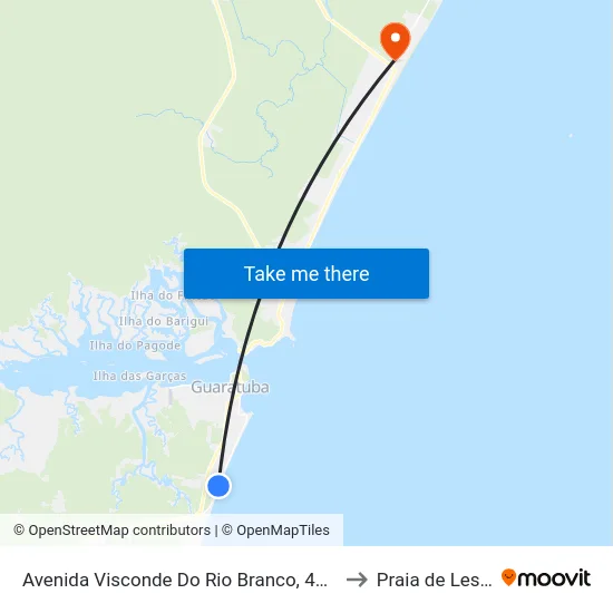 Avenida Visconde Do Rio Branco, 4622 to Praia de Leste map