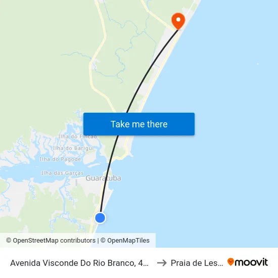 Avenida Visconde Do Rio Branco, 4010 to Praia de Leste map