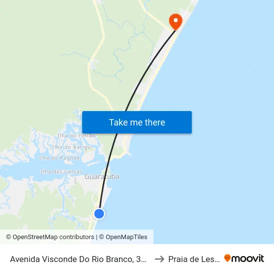 Avenida Visconde Do Rio Branco, 3773 to Praia de Leste map