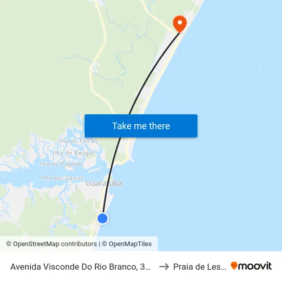 Avenida Visconde Do Rio Branco, 3180 to Praia de Leste map