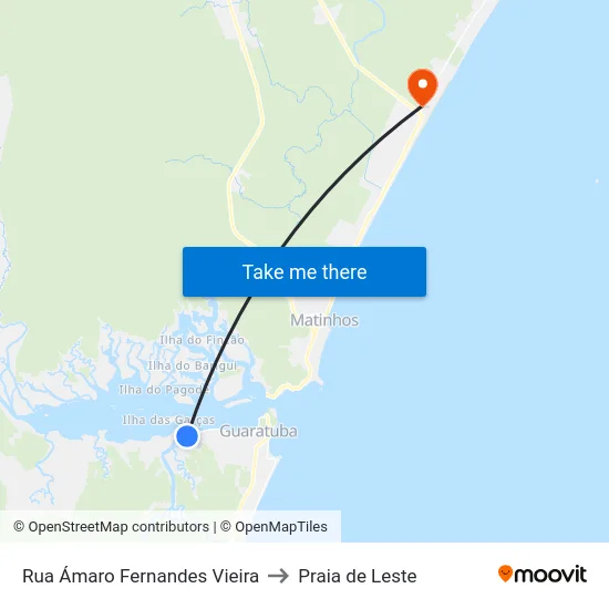 Rua Ámaro Fernandes Vieira to Praia de Leste map