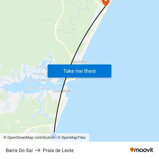 Barra Do Saí to Praia de Leste map