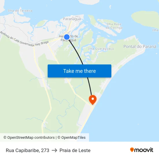 Rua Capibaribe, 273 to Praia de Leste map