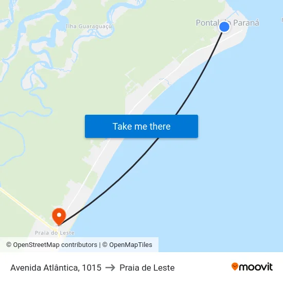 Avenida Atlântica, 1015 to Praia de Leste map