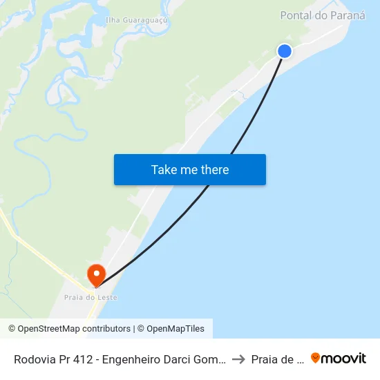 Rodovia Pr 412 - Engenheiro Darci Gomes De Morais, 62 to Praia de Leste map