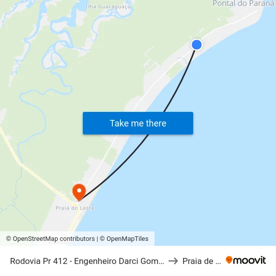 Rodovia Pr 412 - Engenheiro Darci Gomes De Morais, 37 to Praia de Leste map