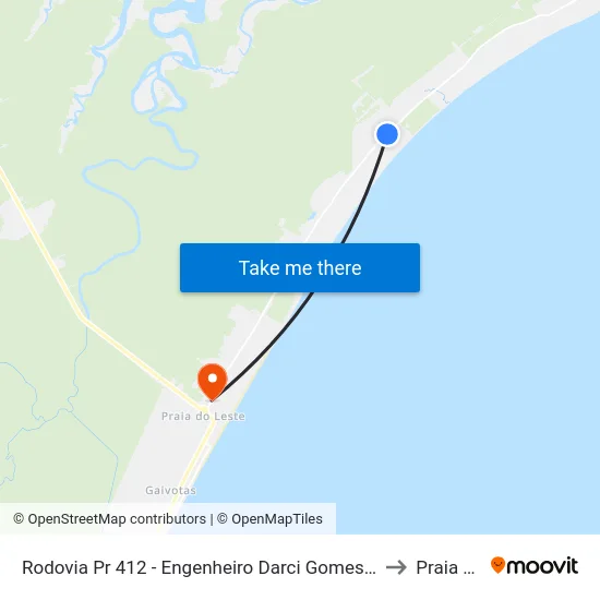 Rodovia Pr 412 - Engenheiro Darci Gomes De Morais, 10979 - Upa Shangri-Lá to Praia de Leste map