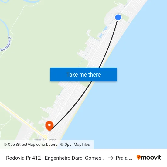 Rodovia Pr 412 - Engenheiro Darci Gomes De Morais, 7927 (30 - Olha D'Água) to Praia de Leste map