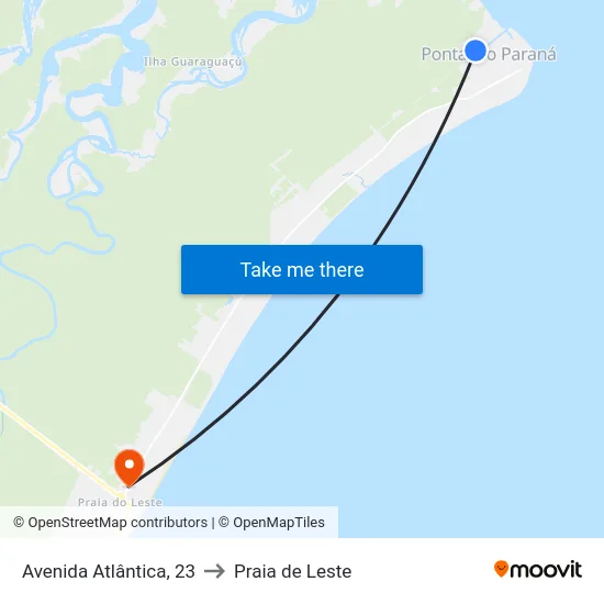 Avenida Atlântica, 23 to Praia de Leste map